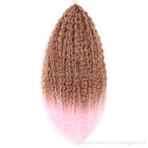Synthetic Fiber Marley Hair Water Wave Synthetic Braiding Hair Extension Afro Kinky Curly Crochet Braids Brazilian Crochet Hair